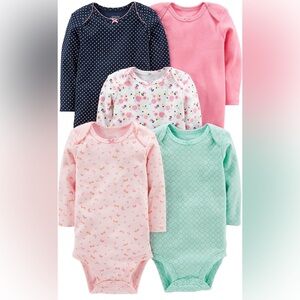Simple Joys by Carter's baby-girls 5-Pack Long-Sleeve Bodysuit 6-9m